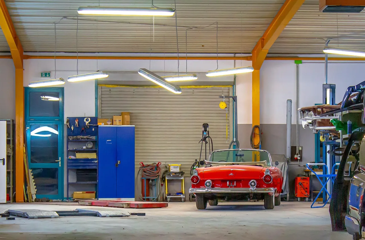 antique car, garage, repair, dare, automobile, classic, lifting platform, convertible, car wallpapers, car, restore, rarity, chevrolet, red, rare. More referrals for a garage door service business: what actually works